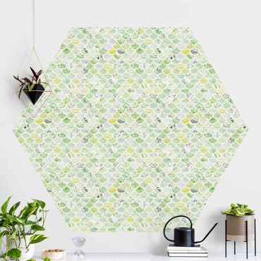 Hexagon Behang Marble Pattern Spring Green