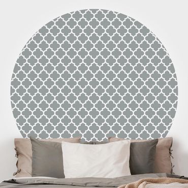 Behangcirkel Moroccan Pattern With Ornaments In Front Of Grey