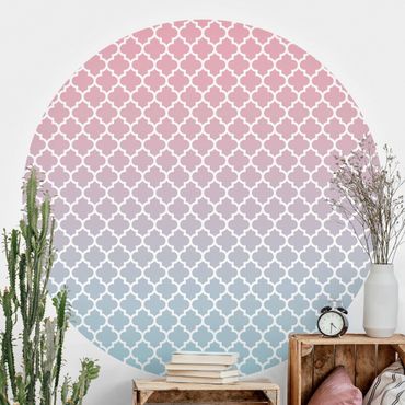Behangcirkel Moroccan Pattern With Gradient In Pink Blue