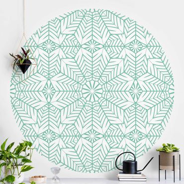 Behangcirkel Moroccan XXL Tile Pattern In Turquoise