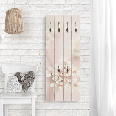 Wandkapstokken houten pallet Mini Flowers In Pink Light