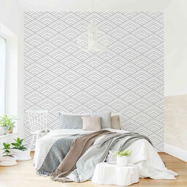 Fotobehang Pattern Of Small Triangles In Grey