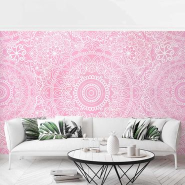 Patroonbehang Pattern Mandala Light Pink