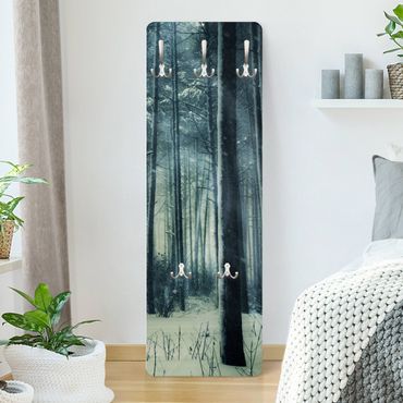 Wandkapstokken houten paneel Mystical Winter Forest
