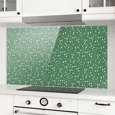 Spatscherm keuken Natural Pattern Growth With Dots On Green