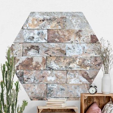 Hexagon Behang Natural Marble Stone Wall