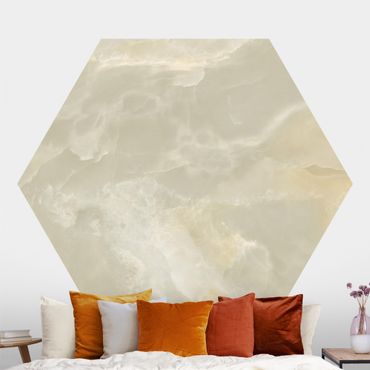 Hexagon Behang Onyx Marble Cream