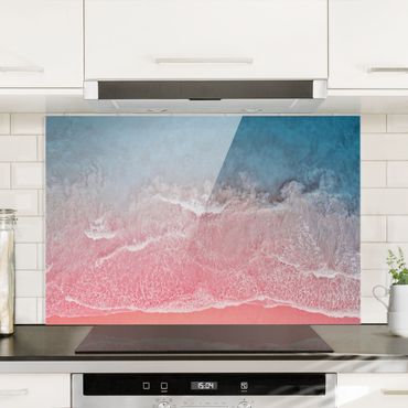 Spatscherm keuken Ocean In Pink