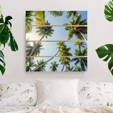 Houten schilderijen op plank Palm Tree Canopy