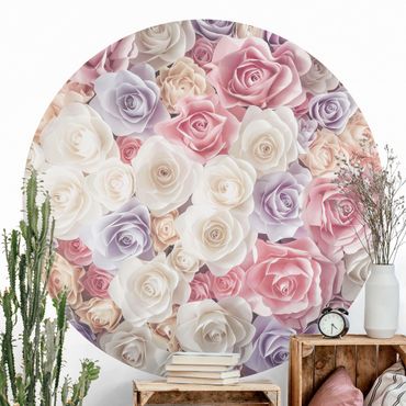 Behangcirkel Pastel Paper Art Roses