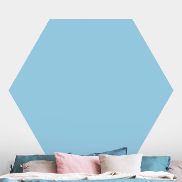 Hexagon Behang Pastel Blue