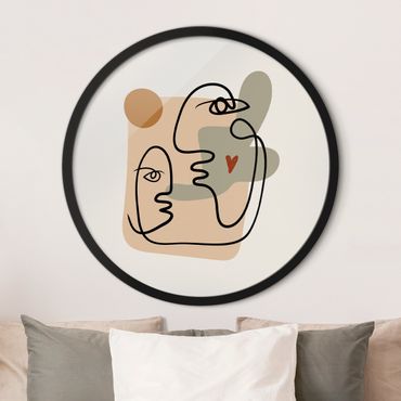 Rond schilderijen Interpretazione di Picasso - Bacio sulla guancia