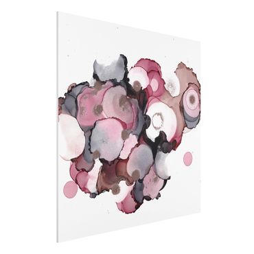 Forex schilderijen Pink Beige Drops With Pink Gold
