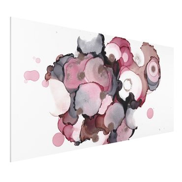 Forex schilderijen Pink Beige Drops With Pink Gold