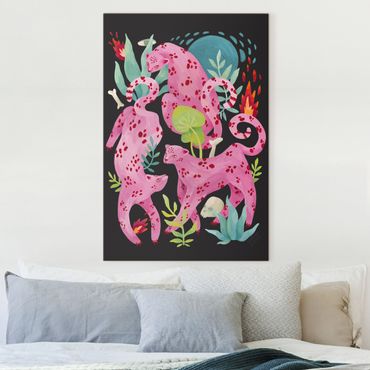 Canvas schilderijen - Pink Leopards