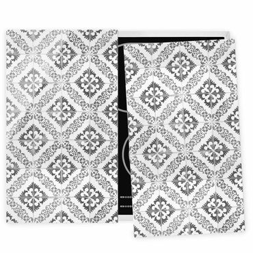 Kookplaat afdekplaten - Portuguese Vintage Ceramic Tiles - Silves Black And White