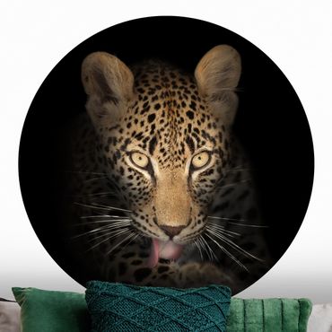 Behangcirkel Resting Leopard
