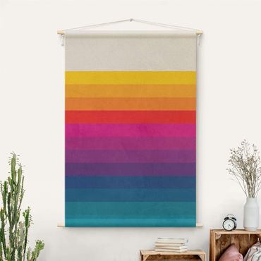 Wandtapijt - Retro Rainbow Stripes
