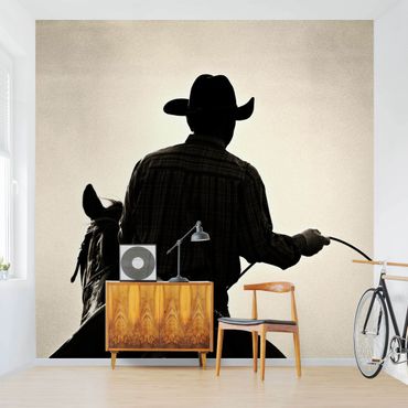 Fotobehang Riding Cowboy