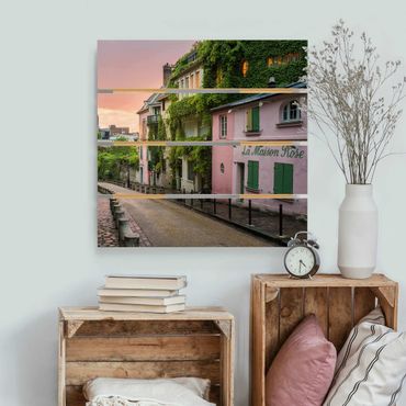 Houten schilderijen op plank Rose Coloured Twilight In Paris