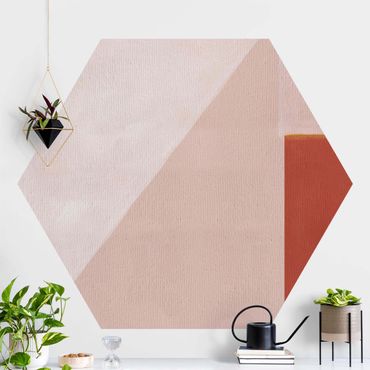Hexagon Behang Pink Geometry