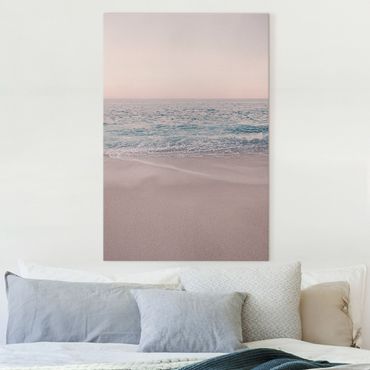 Canvas schilderijen Reddish Golden Beach In The Morning