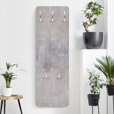 Wandkapstokken houten paneel - Rustic Concrete Pattern Grey