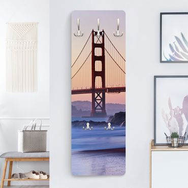Wandkapstokken houten paneel San Francisco Romance