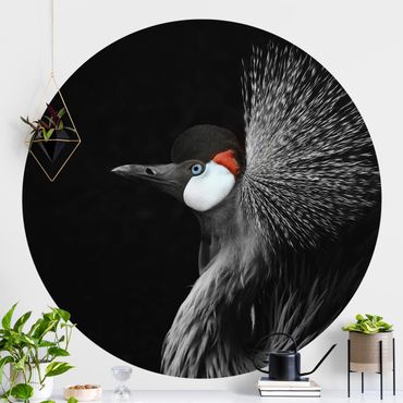 Behangcirkel Black Crowned Crane