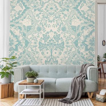 Fotobehang Shabby Baroque Wallpaper In Azure