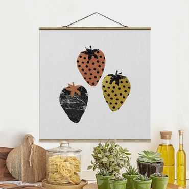 Stoffen schilderij met posterlijst Scandinavian Strawberries
