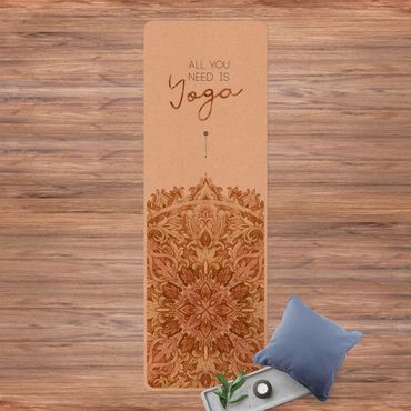 Yogamat kurk Text All You Need Is Yoga Orange