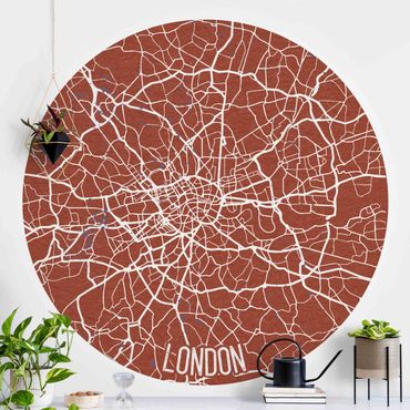 Behangcirkel City Map London - Retro