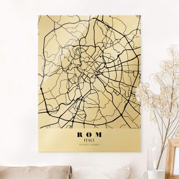 Glasschilderijen Rome City Map - Classical