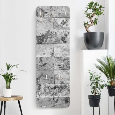 Wandkapstokken houten paneel Stone Wall Natural Marble Grey
