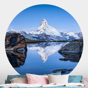 Behangcirkel Stellisee Lake In Front Of The Matterhorn