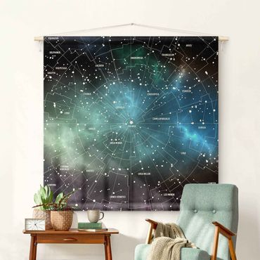 Wandtapijt - Stellar Constellation Map Galactic Nebula