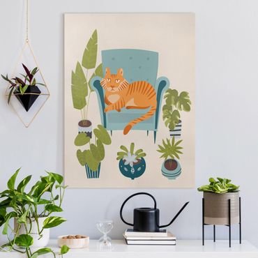 Canvas schilderijen Domestic Mini Tiger Illustration