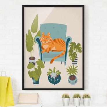 Ingelijste posters Domestic Mini Tiger Illustration