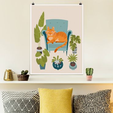 Posters Domestic Mini Tiger Illustration