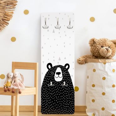 Wandkapstokken houten paneel Zoo With Patterns - Bear