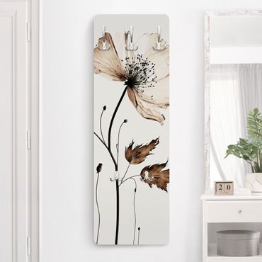 Wandkapstokken houten paneel - Transparent blossom brown