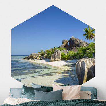 Hexagon Behang Dream Beach Seychelles