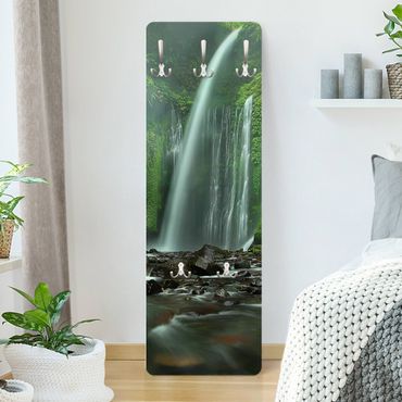 Wandkapstokken houten paneel Tropical Waterfall