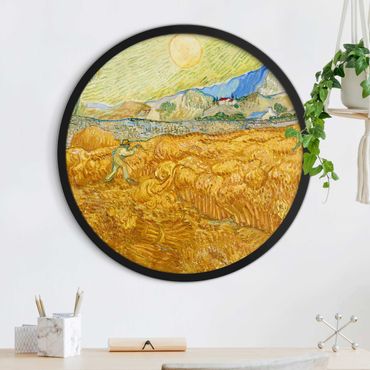 Rond schilderijen Vincent van Gogh - Campo di grano con mietitore