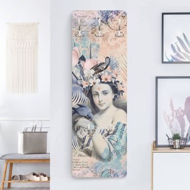 Wandkapstokken houten paneel Vintage Collage - Exotic Beauty