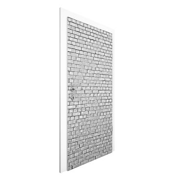 Deur behang Brick Wallpaper Black And White