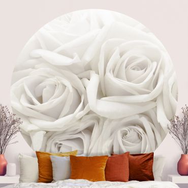 Behangcirkel White Roses