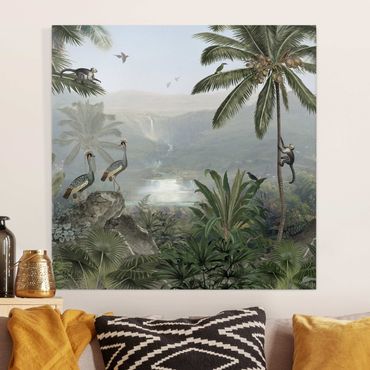 Canvas schilderijen - Vast view into the depths of the jungle