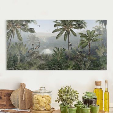 Canvas schilderijen - Vast view into the depths of the jungle